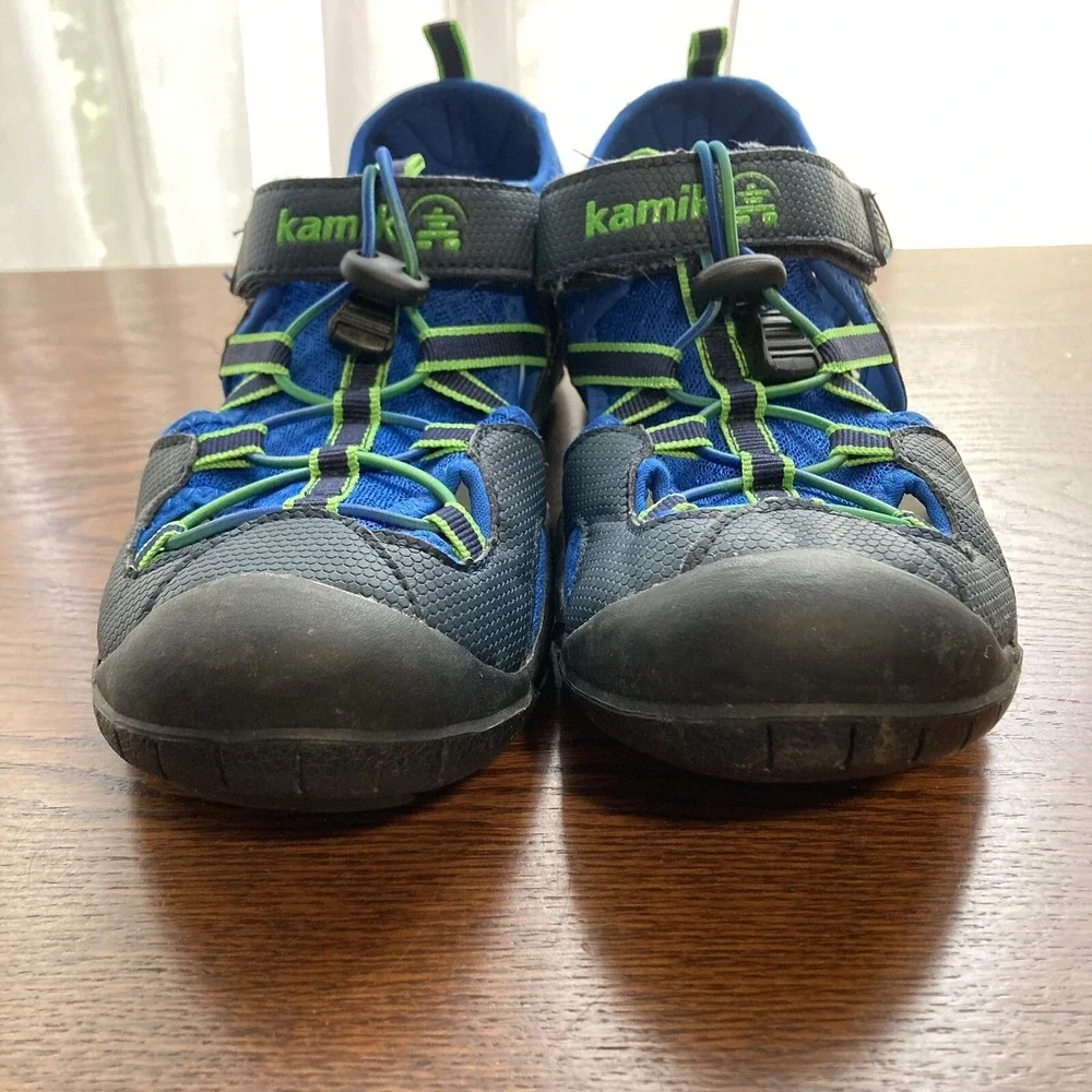 Kamik Electro Teal Water Sandal‎ Aqua Waterproof Shoe Boys 7 Youth HK8036 EUC